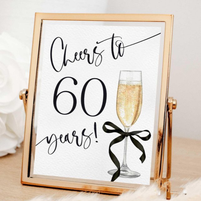 Cheers to 60 years sign, 60th birthday party sign (Creator Uploaded)