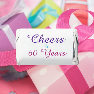 Cheers to 60 Years sixtieth birthday typography Hershey's Miniatures