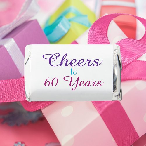 Cheers to 60 Years sixtieth birthday typography Hersheys Miniatures
