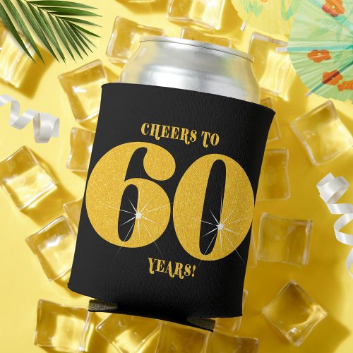 Cheers to 60 Years Sixtieth Sixty Year Birthday  Can Cooler
