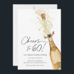 Cheers to 60th Birthday Invitation<br><div class="desc">Let's toast to 60! Pop the Bubbly with Our Champagne-Themed Birthday Invitation Card. Celebrating a milestone birthday is always a special occasion, and what better way to do it than with a champagne-themed party? This invitation card is perfect for anyone turning 60 and looking to commemorate the occasion with friends...</div>