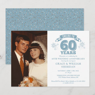 Cheers To 60th Wedding Anniversary Photo Invitation