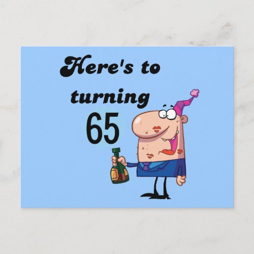 Cheers to 65 Birthday Tshirts and Gifts Postcard