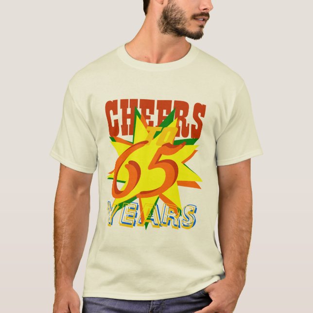 Cheers To 65 Years Birthday Party T-Shirt (Front)
