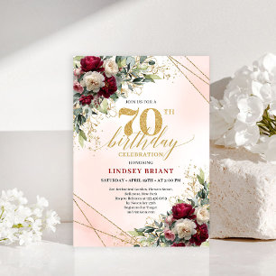 Cheers to 70 Elegant Gold Birthday Invitation