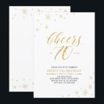 Cheers to 70 | Gold & White 70th Birthday Party Invitation<br><div class="desc">Let's celebrate your special day with this stylish 70th birthday party invitation. This design features chic gold typography "Cheers to 70 years" and gold elements. You can customize the text and background color. More matching party supplies are available at my shop BaraBomDesign.</div>