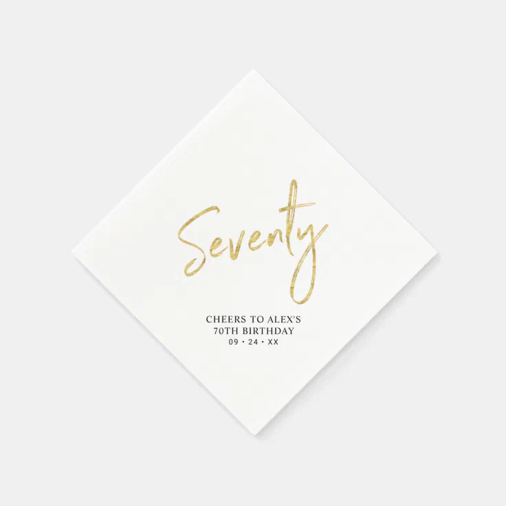 Cheers to 70 | Modern Adult 70th Birthday Party N Napkins | Zazzle