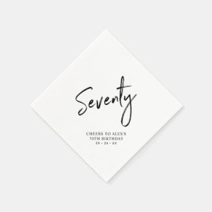 Cheers to 70    Modern Adult 70th Birthday Party Napkins