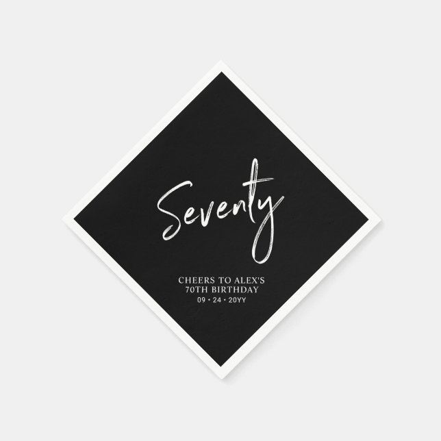 Cheers to 70  | Modern Adult 70th Birthday Party Napkins (Corner)