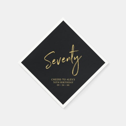 Cheers to 70  | Modern Black 70th Birthday Party