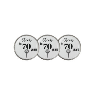 Cheers to 70 Personalized Initials Birthday  Golf Ball Marker