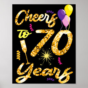 Cheers To 70 Years 1951 70th Birthday Gift Poster