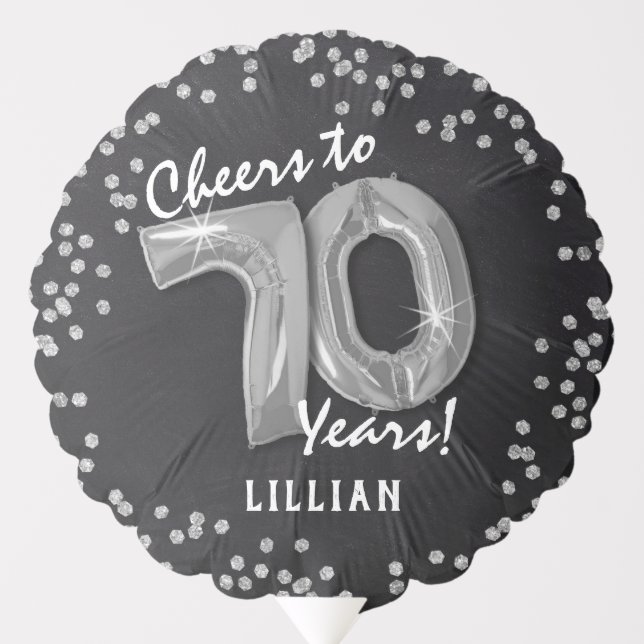 Cheers to 70 Years' 70th Birthday Balloon (Front)