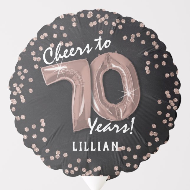 Cheers to 70 Years' 70th Birthday Balloon (Front)