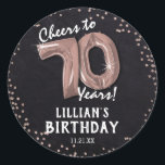 Cheers to 70 Years! 70th Birthday Classic Round Sticker<br><div class="desc">Cheers to 70 Years Birthday Sticker!</div>