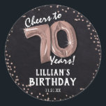 Cheers to 70 Years! 70th Birthday Classic Round Sticker<br><div class="desc">Cheers to 70 Years Birthday Sticker!</div>