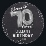 Cheers to 70 Years! 70th Birthday Classic Round Sticker<br><div class="desc">Cheers to 70 Years Birthday Sticker!</div>
