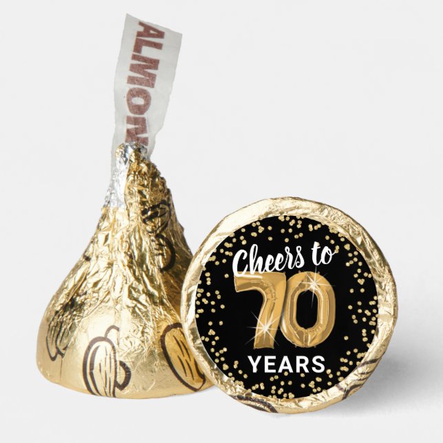 Cheers to 70 years | 70th Birthday Milestone Hershey®'s Kisses® (Front)