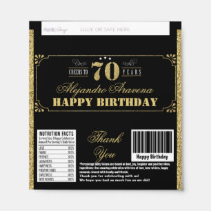 Cheers To 70 Years 70th Man Birthday Party Hershey Bar Favors