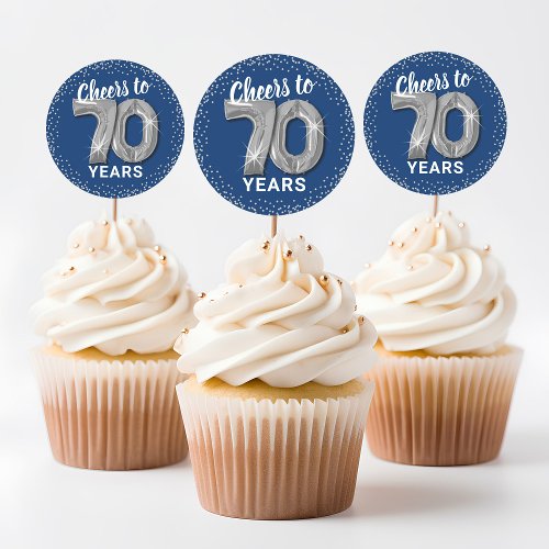 Cheers to 70 Years Adult Birthday Classic Round Sticker