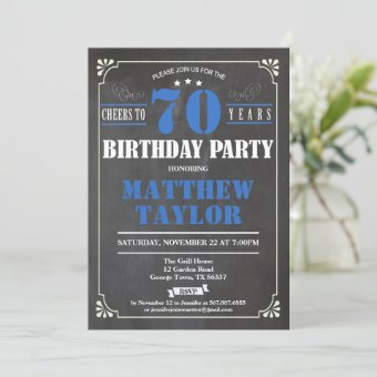 Cheers to 70 years birthday invitation. Retro Invitation | Zazzle