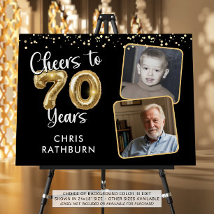 Cheers to 70 Years Birthday Photo Welcome Sign
