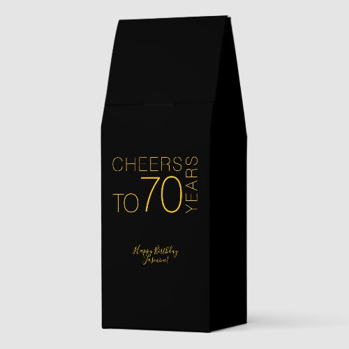 Cheers to 70 years Black Gold Elegant Birthday Roasted Coffee