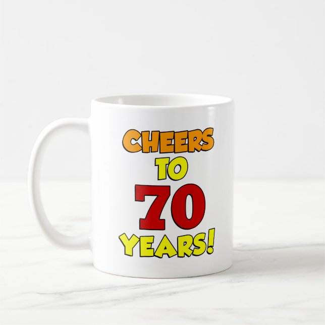 Cheers To 70 Years Colorful Mug (Left)