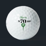 Cheers to 70 Years Personalized Initials Birthday  Golf Balls<br><div class="desc">70th birthday.  Any birthday.  Age can be changed.  70th birthday golf balls.  Cheers.  Cheers to 70.  Golf Birthday Present.  Titleist Pro V1.  Personalized initials.</div>