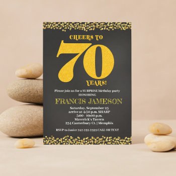 Cheers To 70 Years Seventieth 70th Birthday Invitation by allpetscherished at Zazzle