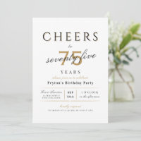 Cheers to 75 years elegant modern classy birthday
