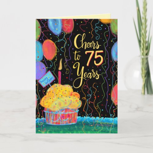 Cheers to 75 Years Happy Birthday Card