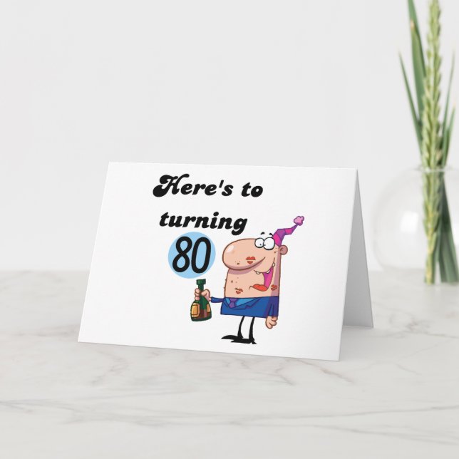 Cheers to 80 Birthday Tshirts and Gifts Card (Front)