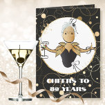 Cheers to 80 Funny Female Cartoon 80th Birthday   Card<br><div class="desc">Cheer her 80th birthday with this funny Cheers to 80 birthday card. Customize your message and her name</div>