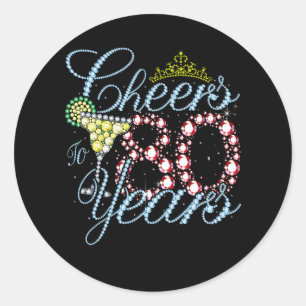 Cheers To 80 Years 80th Birthday 80 Years Old Bday Classic Round Sticker