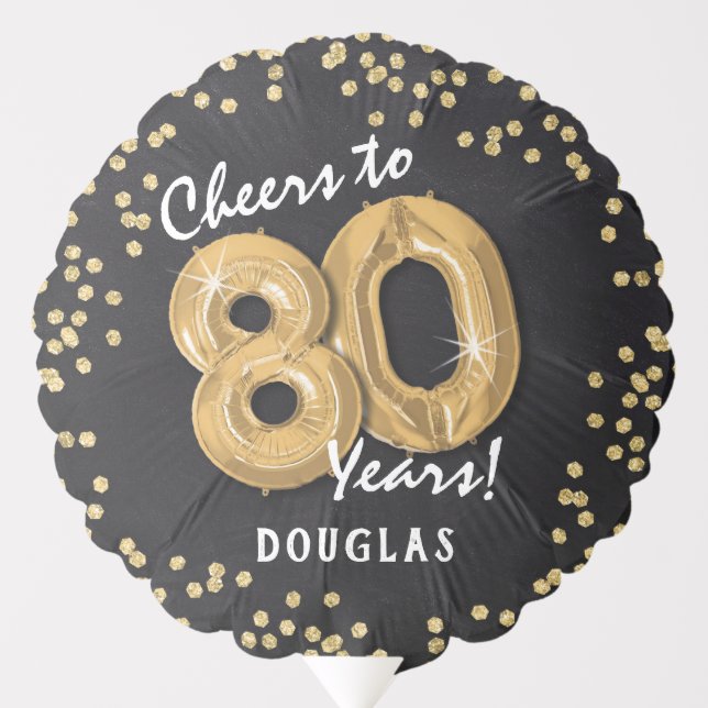 Cheers to 80 Years' 80th Birthday Balloon (Front)