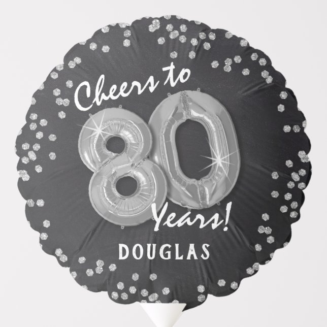 Cheers to 80 Years' 80th Birthday Balloon (Front)