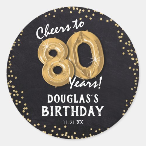 Cheers to 80 Years 80th Birthday Classic Round Sticker