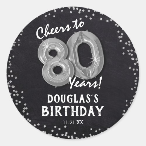 Cheers to 80 Years 80th Birthday Classic Round Sticker