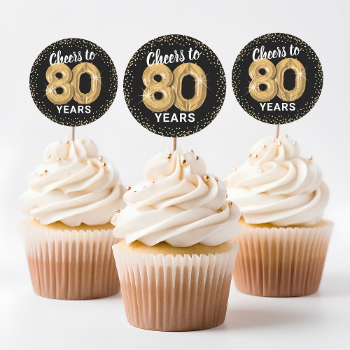 Cheers to 80 Years Adult Birthday Classic Round Sticker