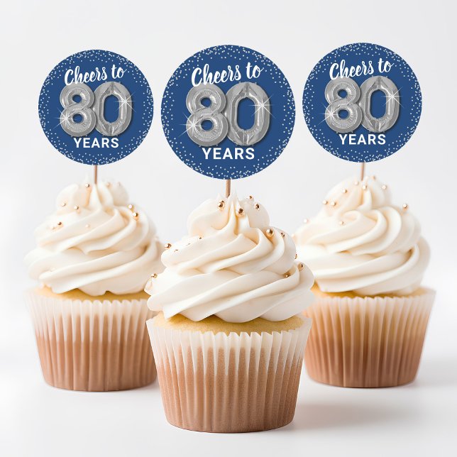 Cheers to 80 Years Adult Birthday Classic Round Sticker (Creator Uploaded)