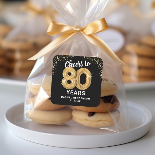 Cheers to 80 Years Adult Birthday Square Sticker