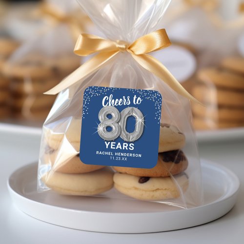 Cheers to 80 Years Adult Birthday Square Sticker