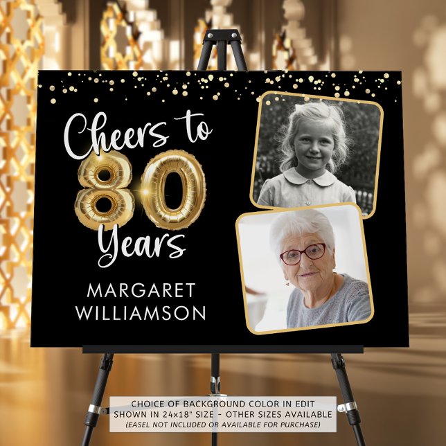 Cheers to 80 Years Birthday Photo Welcome Sign (Creator Uploaded)