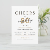 Cheers to 80 years elegant modern classy birthday