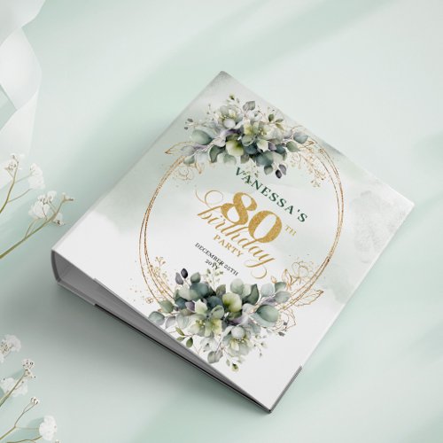Cheers to 80 Years Eucalyptus Boho Ring Binder