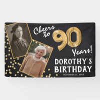 Cheers to 80 Years Gold 2 Photo Birthday 