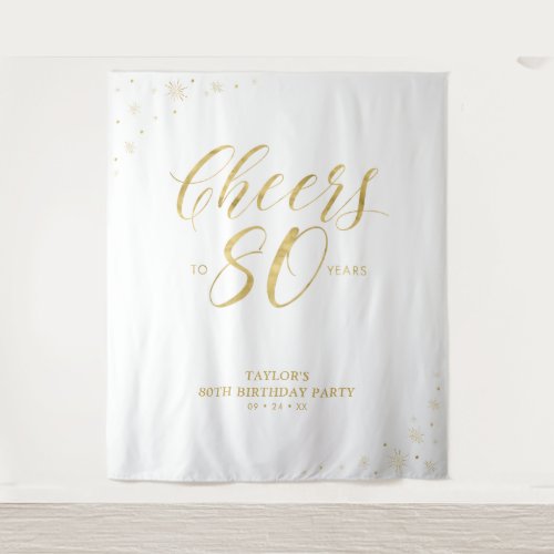 Cheers to 80 years | Gold 80th Birthday Party