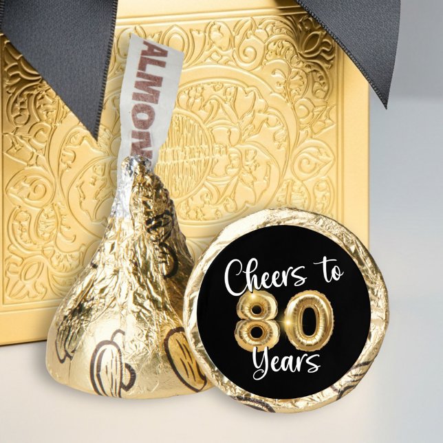Cheers to 80 Years Script Balloon Birthday Hershey®'s Kisses® (Creator Uploaded)