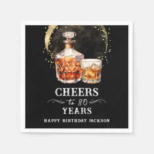 Cheers to 80 Years Whiskey Napkins